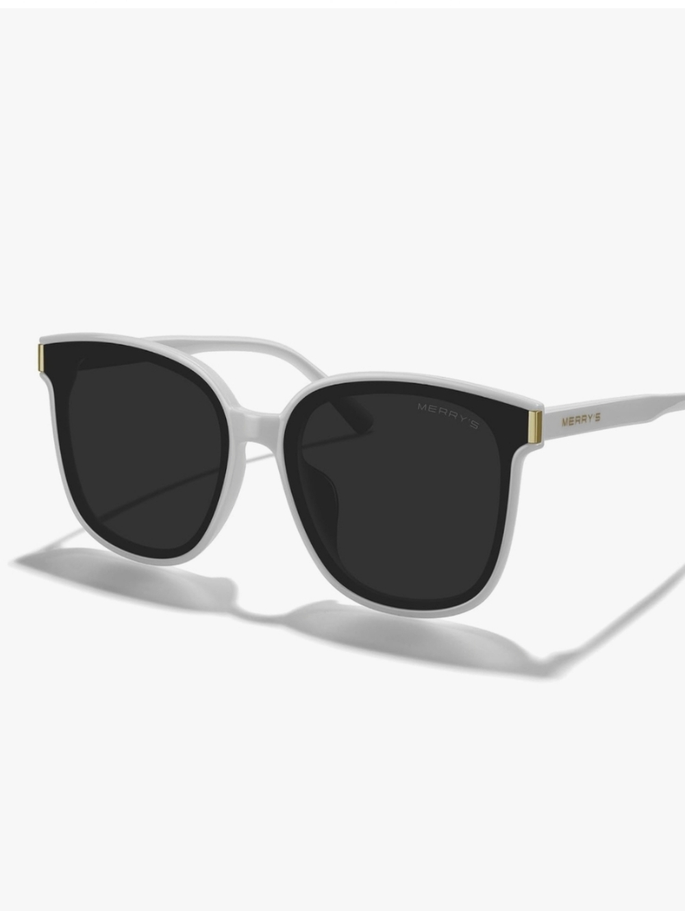 Merry's Woman's White Frame Oversized Sunglasses